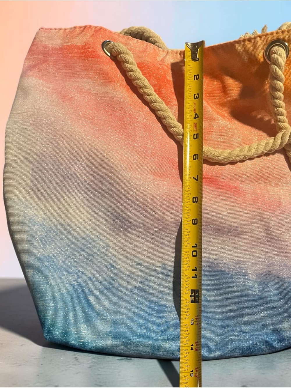 Sunset Gradient Rope-Handle Tote Bag in Multicolor - Picture 7 of 10